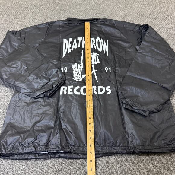 Death Row Records 1991 Jacket Size Large L Black Windbreaker LA HIP HOP Y2K Rap - Picture 8 of 13